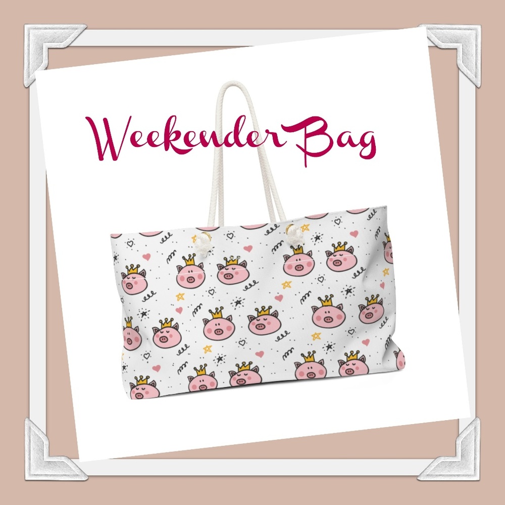 Royal Wedding King and Queen Pig Weekender Bag